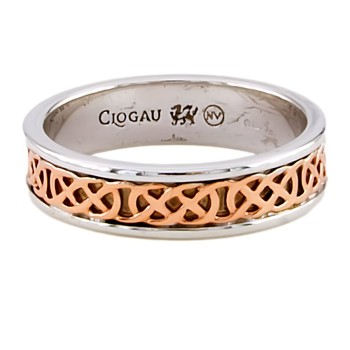 Silver & 9ct gold Clogau Band Ring size J